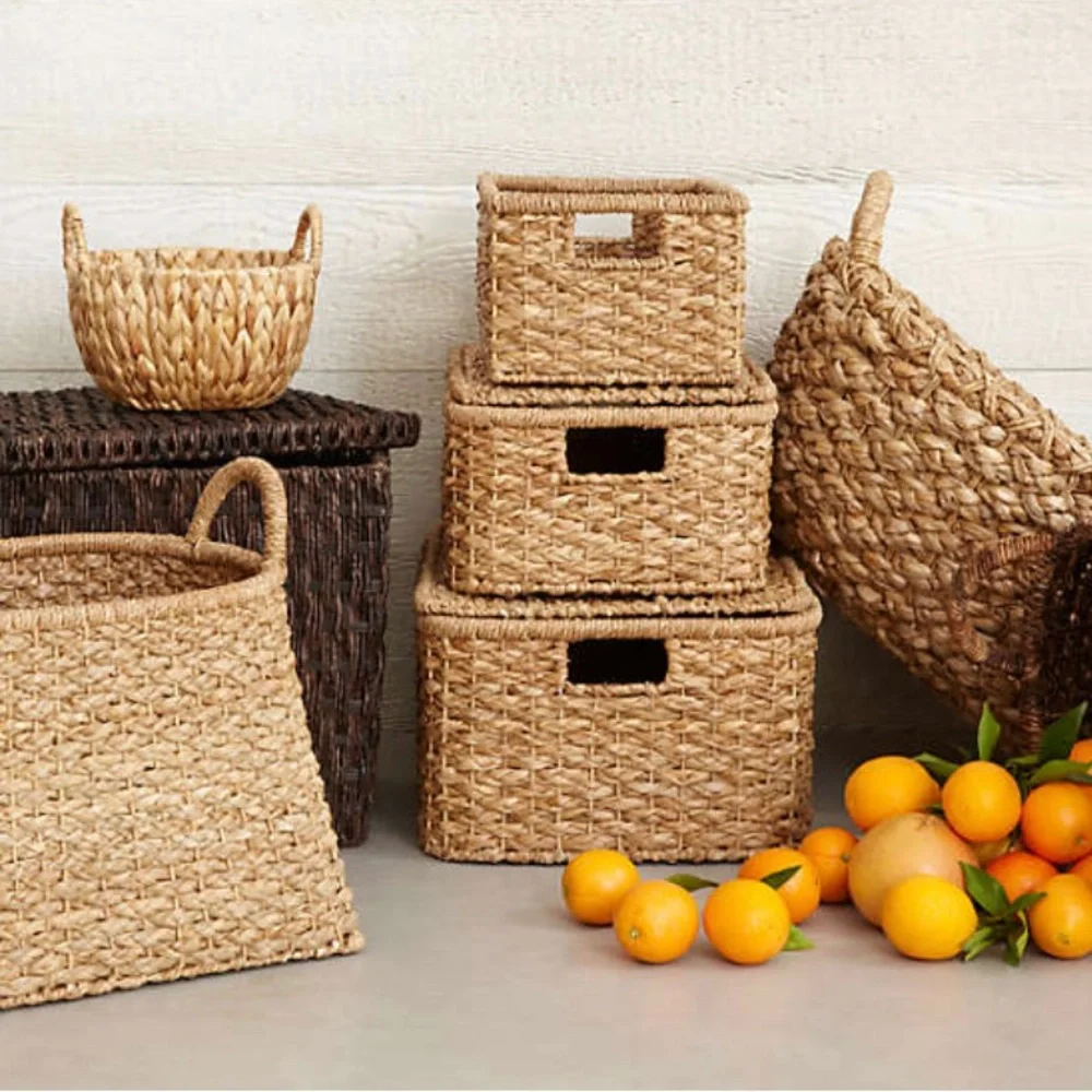 Crate&Barrel Zuzu Round Handwoven Basket
